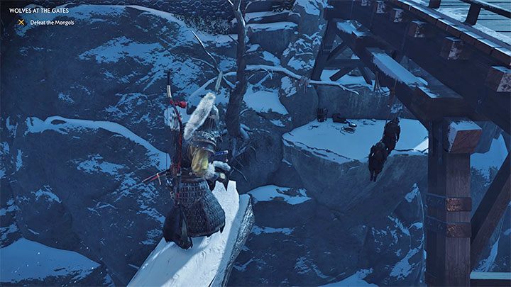 In theory, you have a choice - you can start a direct attack by running across the bridge watched by the Mongols or you can sneak under the bridge - Ghost of Tsushima: Wolves at the Gates walkthrough - Act 3 - Ghost of Tsushima Guide, Walkthrough