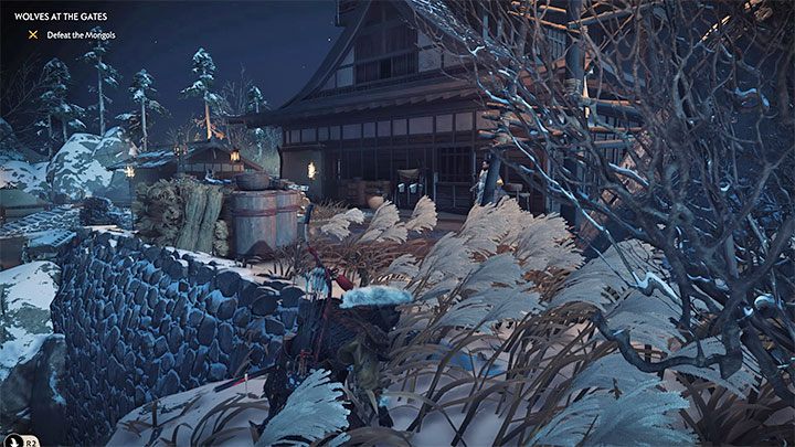 There are two more hooks at the cliffs wall - reach them one by one and dont forget to swing before each jump - Ghost of Tsushima: Wolves at the Gates walkthrough - Act 3 - Ghost of Tsushima Guide, Walkthrough