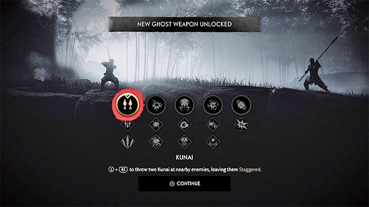 Kunai knives are one of the five main gadgets in the game - Ghost of Tsushima: Beginners guide and tips - Basics - Ghost of Tsushima Guide, Walkthrough