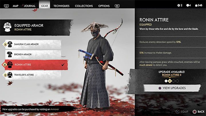 Jins outfit can be changed freely not only in between fights, but also during combat - Ghost of Tsushima: Beginners guide and tips - Basics - Ghost of Tsushima Guide, Walkthrough