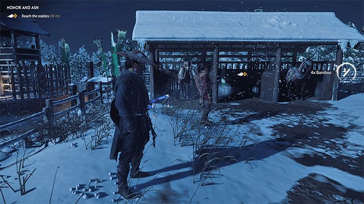 Get off the watchtower and head to the stables - Ghost of Tsushima: Honor and Ash walkthrough - Act 3 - Ghost of Tsushima Guide, Walkthrough