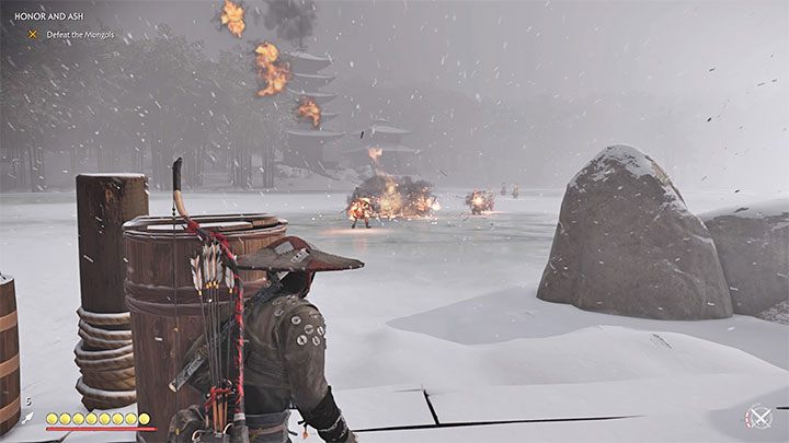 Stay on the shore where you did your reconnaissance - Ghost of Tsushima: Honor and Ash walkthrough - Act 3 - Ghost of Tsushima Guide, Walkthrough
