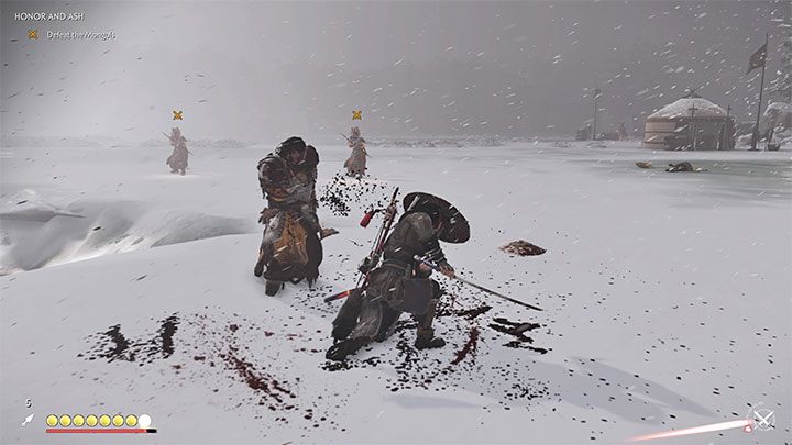 Once the battle starts, you can behave in two ways - Ghost of Tsushima: Honor and Ash walkthrough - Act 3 - Ghost of Tsushima Guide, Walkthrough
