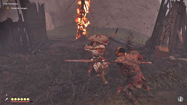 The Wind stance is the best choice for attacking opponents who use spears - Ghost of Tsushima: Stance - how to unlock, when to use? - Combat - Ghost of Tsushima Guide, Walkthrough