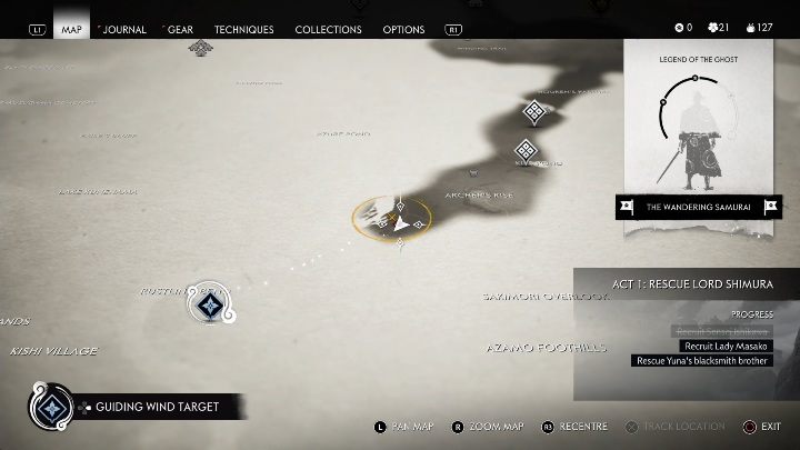 Location: Archers Rise - Ghost of Tsushima: Mongol Camps, Izuhara Region secrets map - Izuhara Region - Ghost of Tsushima Guide, Walkthrough