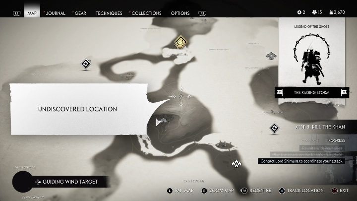 Location: Jogaku Fort - Ghost of Tsushima: Mongol Camps, Kamiagata Region secrets map - Kamiagata Region - Ghost of Tsushima Guide, Walkthrough