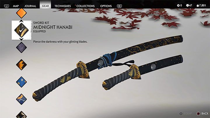 Midnight Hanabi Sword Kit – Ghost of Tsushima: Ninja Warrior-Outfit – ist es im Spiel verfügbar?  - Charakterentwicklung und Ausrüstung – Ghost of Tsushima-Leitfaden, Komplettlösung