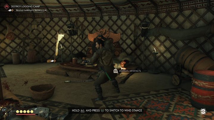 This item can be found on the altar located in the leaders tent - Ghost of Tsushima: Mongol artifacts - secrets, missables, video guide - Secrets and collectibles - Ghost of Tsushima Guide, Walkthrough