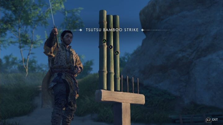 Youll find this bamboo strike near the riverbank - Ghost of Tsushima: Bamboo Strikes, Izuhara Region secrets map, video guide - Izuhara Region - Ghost of Tsushima Guide, Walkthrough