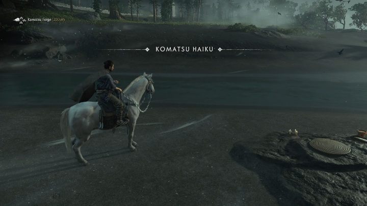Haiku can be performed on a small rock located in the lake - Ghost of Tsushima: Haiku, Izuhara Region secrets map, video guide - Izuhara Region - Ghost of Tsushima Guide, Walkthrough