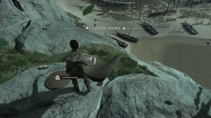 Haiku can be performed on top of a mountain right next to the beach - Ghost of Tsushima: Haiku, Izuhara Region secrets map, video guide - Izuhara Region - Ghost of Tsushima Guide, Walkthrough