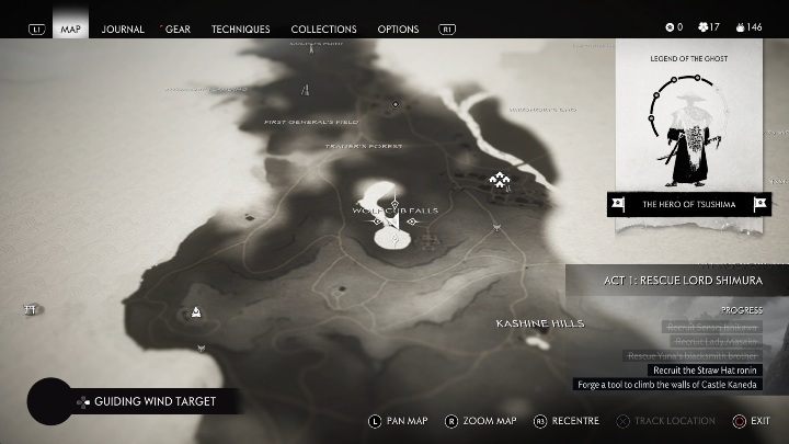 Location: Wolf Cub Falls - Ghost of Tsushima: Haiku, Izuhara Region secrets map, video guide - Izuhara Region - Ghost of Tsushima Guide, Walkthrough