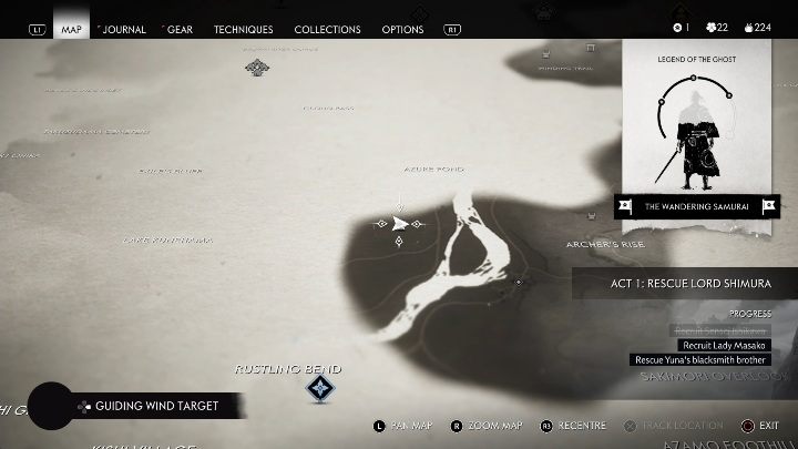 Location: Azure Pond - Ghost of Tsushima: Hot Springs, Izuhara Region secrets map, video guide - Izuhara Region - Ghost of Tsushima Guide, Walkthrough