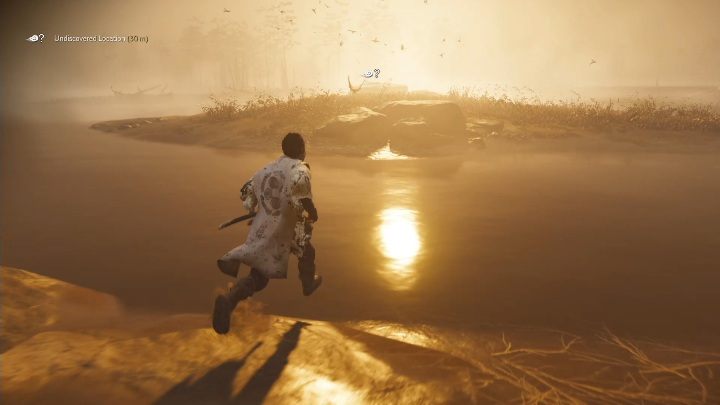 This haiku is on the small island in the center of the lake - Ghost of Tsushima: Haiku, Toyotama Region secrets map, video guide - Toyotama Region - Ghost of Tsushima Guide, Walkthrough