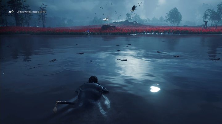 This haiku is on the small island in the center of the lake - Ghost of Tsushima: Haiku, Toyotama Region secrets map, video guide - Toyotama Region - Ghost of Tsushima Guide, Walkthrough