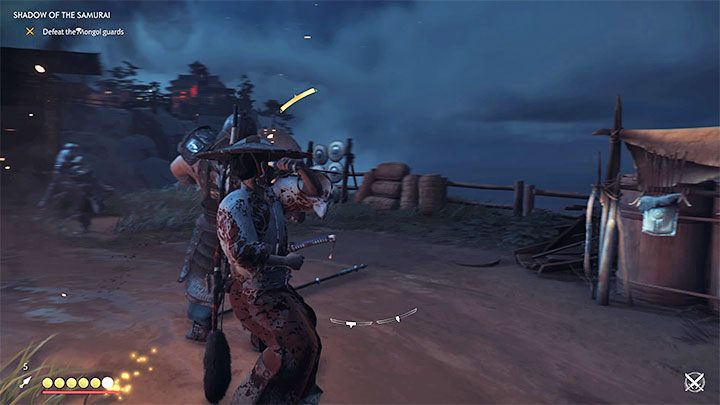 The upper courtyard is accessed by a wide path - Ghost of Tsushima: Shadow of the Samurai walkthrough, video guide - Act 1 - Ghost of Tsushima Guide, Walkthrough