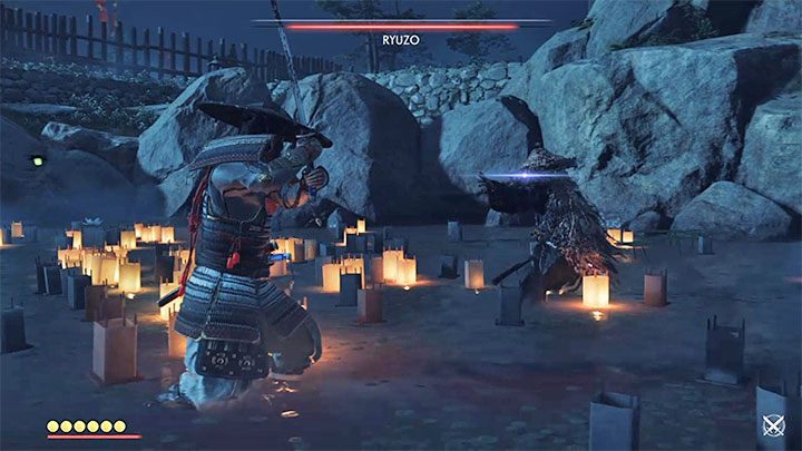 Blue boss attacks can be paired, but only if you have purchased Unyielding Sword Parry from the Deflection tree - Ghost of Tsushima: Shadow of the Samurai walkthrough, video guide - Act 1 - Ghost of Tsushima Guide, Walkthrough