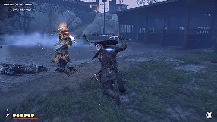 Jin and Shimura will automatically leave the building - Ghost of Tsushima: Shadow of the Samurai walkthrough, video guide - Act 1 - Ghost of Tsushima Guide, Walkthrough