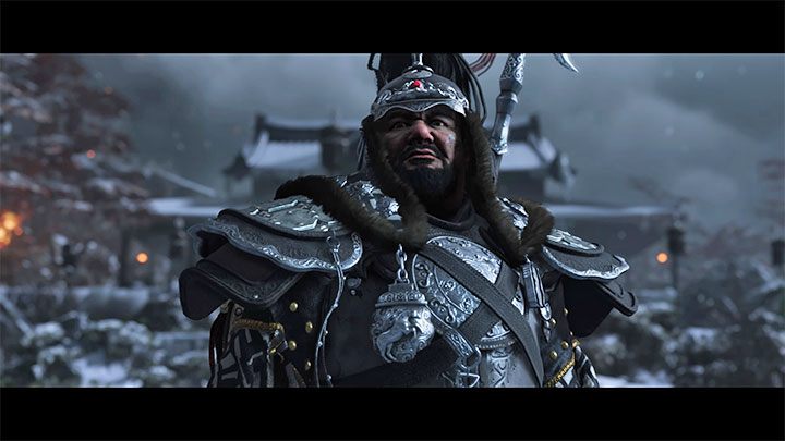 The duel with Khan begins after entering the courtyard of the mansion - Ghost of Tsushima: Eternal Blue Sky walkthrough, video guide - Act 3 - Ghost of Tsushima Guide, Walkthrough