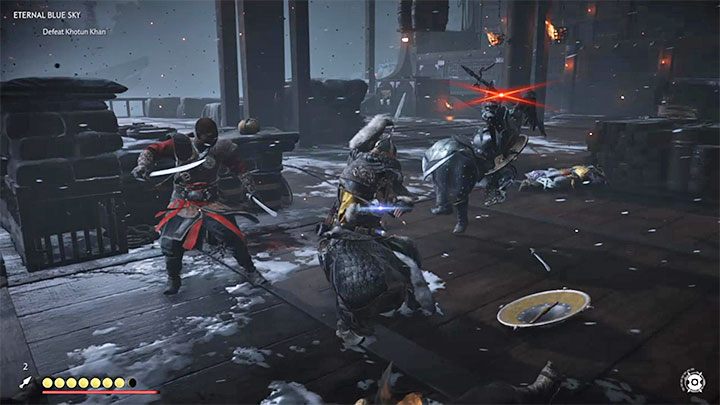 The smaller enemies will appear during the fight, attempting to engage you - Ghost of Tsushima: Eternal Blue Sky walkthrough, video guide - Act 3 - Ghost of Tsushima Guide, Walkthrough