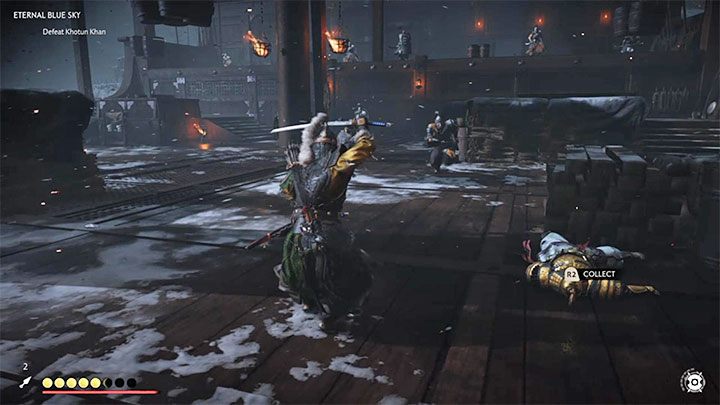 In the second phase of the battle, more Mongol troops approach - Ghost of Tsushima: Khan boss fights walkthrough, video guide - Main quests - Ghost of Tsushima Guide, Walkthrough
