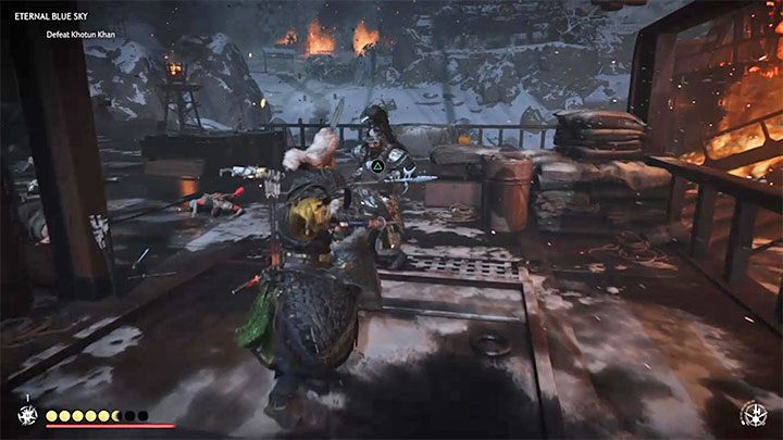 When fighting standard opponents, keep away from Khan so that the boss doesnt interrupt your actions and engage with attacks of his own - Ghost of Tsushima: Khan boss fights walkthrough, video guide - Main quests - Ghost of Tsushima Guide, Walkthrough