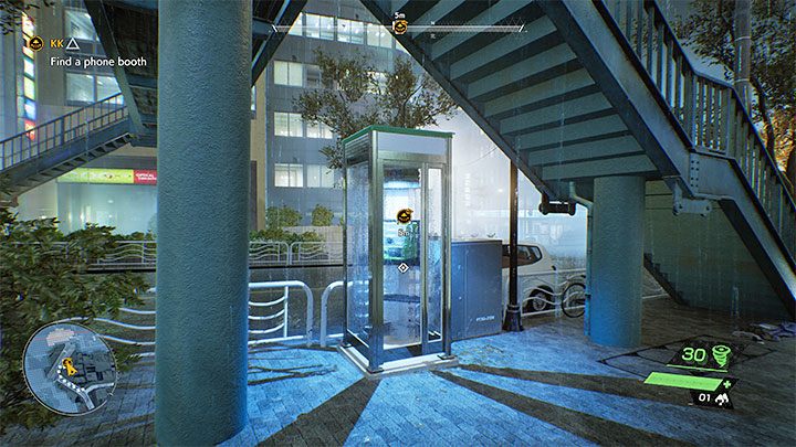 The second part of the tutorial related to spirits "caught" by katashiro is about sending them back through phone booths - Ghostwire Tokyo: KK - walkthrough - Chapter 2 Trouble - Ghostwire Tokyo Guide