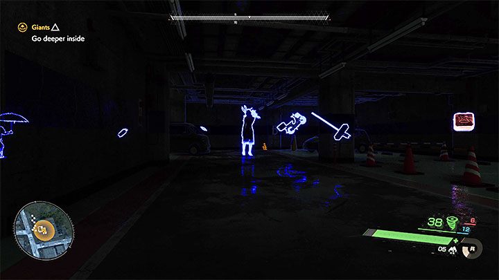Soon after entering the basement the area will become dark, but it shouldn't pose too much trouble - you have a flashlight and can use spectral vision to track and ambush enemies - Ghostwire Tokyo: Giants - walkthrough - Chapter 4: Warping - Ghostwire Tokyo Guide