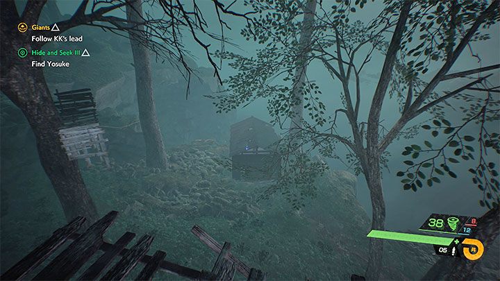 You must reach the highest platform and turn towards the hut - Ghostwire Tokyo: Hide and Seek 3 - walkthrough - Quests available from chapter 4 - Ghostwire Tokyo Guide