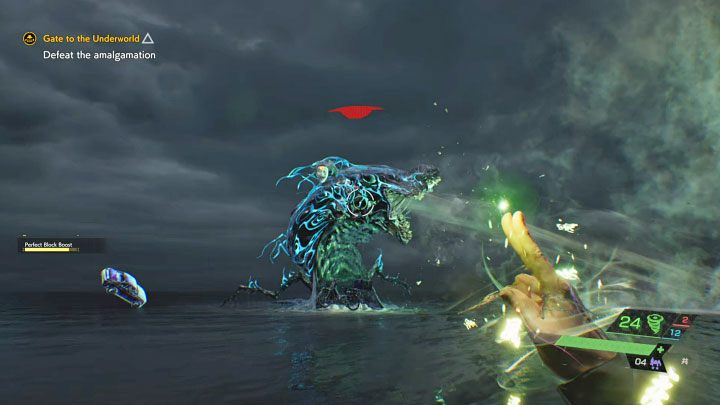The Amalgamation has access to several AoE attacks such as swings and breaths - Ghostwire Tokyo: Gate to the Underworld - walkthrough - Chapter 6: Ties - Ghostwire Tokyo Guide