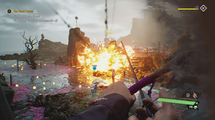 Remember to aim a little higher, because all enemies will be quite far away - Ghostwire Tokyo: The Black Tower - walkthrough - Chapter 4: Contortion - Ghostwire Tokyo Guide