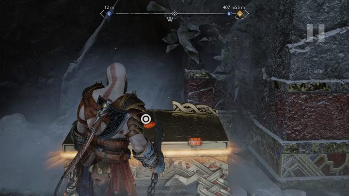 The chest is found in the same room as the third torch needed to open the Nornir Chest - God of War Ragnarok: The Lost Treasury, Midgard - secrets, collectibles - Midgard - God of War Ragnarok Guide