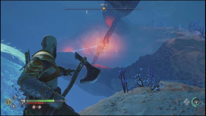 Remove the debris by destroying the red vessel standing next to it - God of War Ragnarok: Secret of the Sands - walkthrough - Favors - Alfheim - God of War Ragnarok Guide