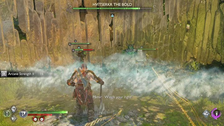 Hvitserkr's unique feature is that the boss is able to summon regular monsters to the arena - God of War Ragnarok: How to defeat the berserk Hvitserkr the Bold? - Berserkers - God of War Ragnarok Guide
