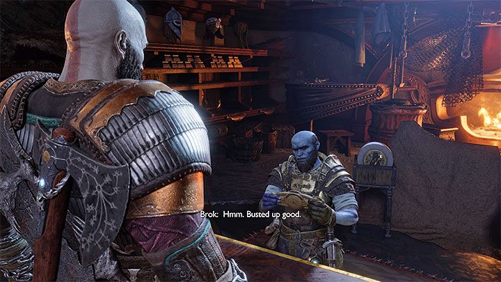 After you reach the House of Sindri for the first time, friendly dwarves will take the broken shield and promise to fix it - God of War Ragnarok: How to repair the damaged Guardian Shield? - Combat - God of War Ragnarok Guide