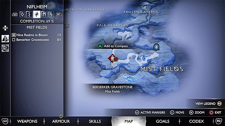The Berserker Gravestone is to the west of the Mystic Gateway - God of War Ragnarok: How to defeat the berserker Skjothendi the Unerring? - Berserkers - God of War Ragnarok Guide