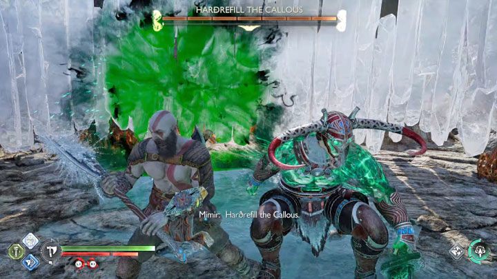 Combat takes place in a limited arena, which greatly limits the use of ranged attacks - God of War Ragnarok: How to defeat the Hardrefill the Callous berserker boss? - Berserkers - God of War Ragnarok Guide