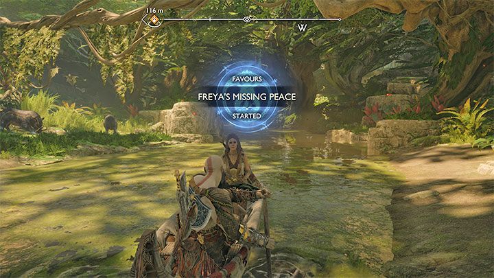 This Favour will be unlocked automatically shortly after completing The Reckoning story quest (first visit to Vanaheim) During your time with Freya as companion, you'll learn that she wants to visit her wedding site - God of War Ragnarok: Freyas Missing Peace - walkthrough - Favors - Vanaheim - God of War Ragnarok Guide