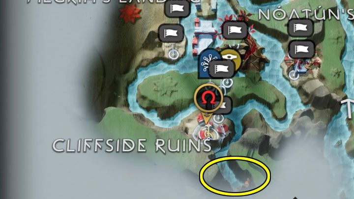 You need to travel to the southern part of Goddess Falls, and by default, this area is inaccessible, as there is a huge gate on the river blocking access to southern Vanaheim and you need to open it - God of War Ragnarok: Freyas Missing Peace - walkthrough - Favors - Vanaheim - God of War Ragnarok Guide