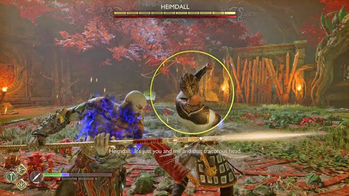 In melee combat, there are various yellow attacks that the boss uses - parry or dodge them if you are not experienced in parrying - God of War Ragnarok: How to defeat Gulltoppr and Heimdall? - Bosses - God of War Ragnarok Guide