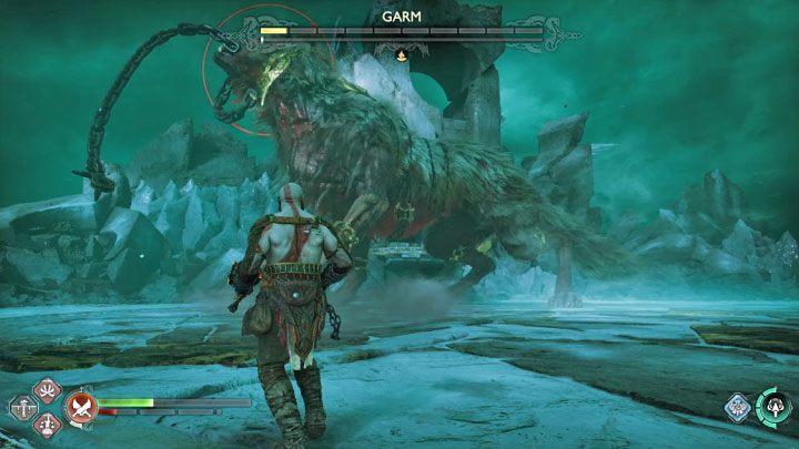 Another new move will be chain sweeps - these are initially yellow attacks, so you can try to parry them - God of War Ragnarok: How to defeat Garm (first battle)? - Bosses - God of War Ragnarok Guide