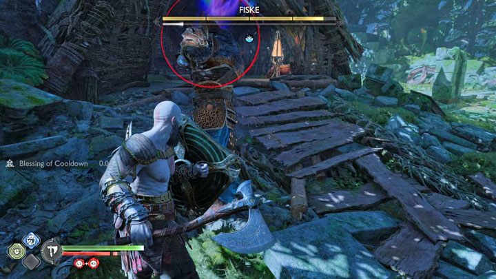 Fiske can use combos with his large scythe - God of War Ragnarok: How to defeat Fiske? - Bosses - God of War Ragnarok Guide