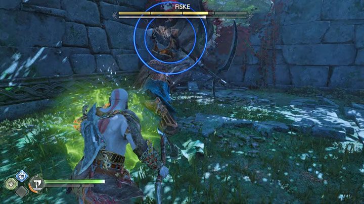 Some of the boss's attacks may also be marked with blue rings - you can interrupt this attack - God of War Ragnarok: How to defeat Fiske? - Bosses - God of War Ragnarok Guide