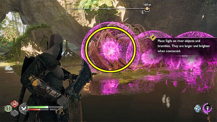 You'll come across a puzzle involving combining seals to create chain reactions - God of War Ragnarok: The Reckoning - walkthrough - Walkthrough - God of War Ragnarok Guide