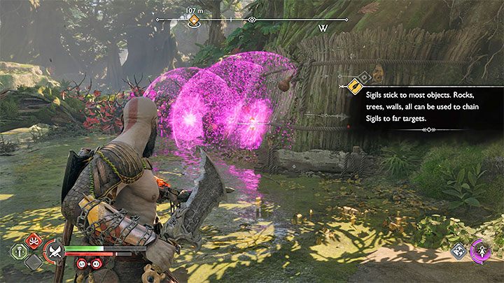 A little further down the road, you have to create a chain reaction again - God of War Ragnarok: The Reckoning - walkthrough - Walkthrough - God of War Ragnarok Guide
