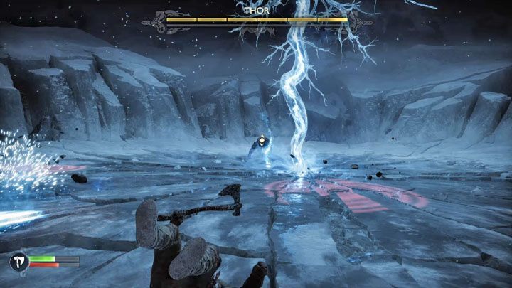 In the third and final phase of the fight, Thor's only new attack will be bringing lightning to specific parts of the arena - God of War Ragnarok: Surviving Fimbulwinter - walkthrough - Walkthrough - God of War Ragnarok Guide