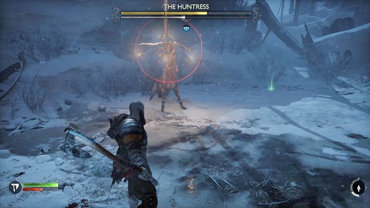 The Huntress' red attack is to shoot a volley of arrows - God of War Ragnarok: Surviving Fimbulwinter - walkthrough - Walkthrough - God of War Ragnarok Guide