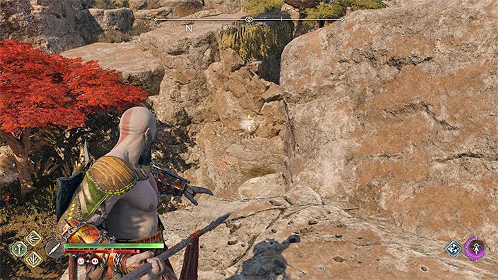 To reach the other half, you must destroy the barricade made of rocks using the Draupnir Spear - God of War Ragnarok: Casualties of War - walkthrough - Favors - Vanaheim - God of War Ragnarok Guide