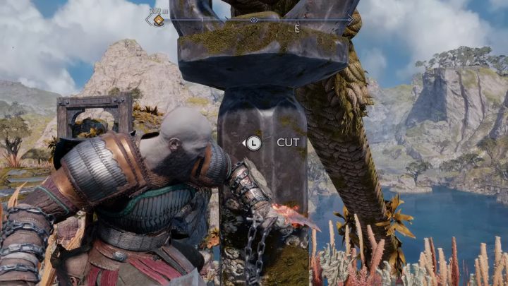When you reach the top, defeat all enemies and cut the metal element - God of War Ragnarok: The Weight of Chains - favor, walkthrough - Favors - Svartalfheim - God of War Ragnarok Guide