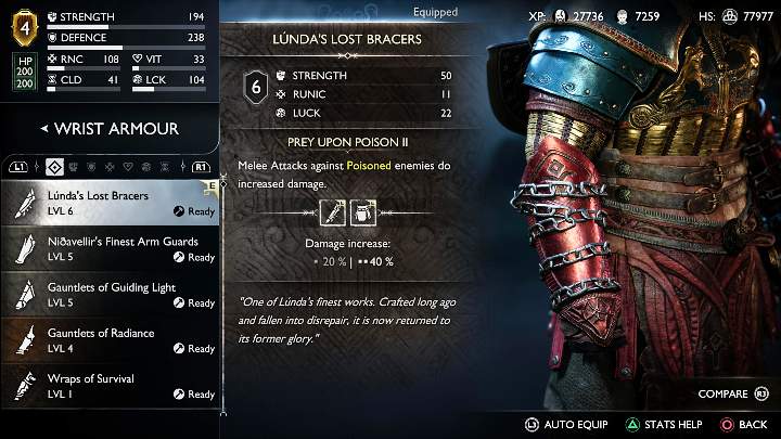 Wrist armor is another piece of equipment for Kratos in God of War Ragnarok - God of War Ragnarok: Armor - Character development - God of War Ragnarok Guide
